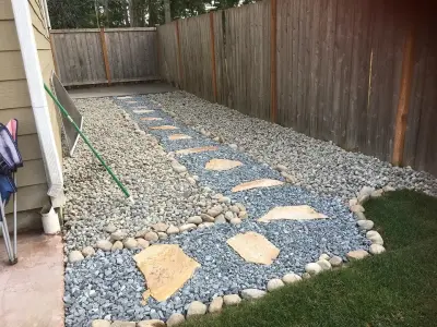 Rock Walkway — Stone & Concrete Installation project by IPros Landscaping & Construction Division