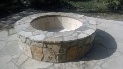 Spicewood, TX Stone Patio and Fire Pit Project — Stone & Concrete Installation project by BioScapes LLC