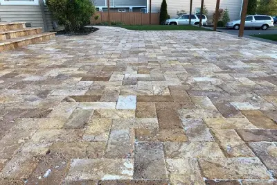 Aguiar Pavers LLC Travertine Paving Stones — Stone & Concrete Installation project by Aguiar Pavers LLC