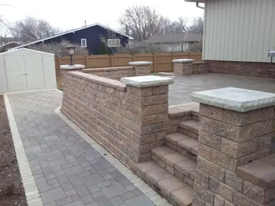 Paths and Support Walls — Stone & Concrete Installation project by Arrowhead Brick Pavers, Inc.