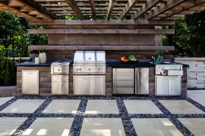 Wood-Like Exterior Kitchen Design — Stone & Concrete Installation project by Techo-Bloc