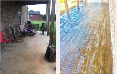 Back Patio Wood Plank Stamp — Stone & Concrete Installation project by Concrete Craft Of Knoxville
