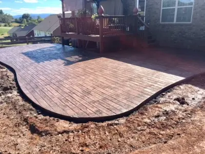 Timber Stamped Patio 10/17/2018 — Stone & Concrete Installation project by Concrete Craft Of Knoxville