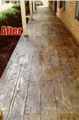 Porch Wood Stamp 08/08/18 — Stone & Concrete Installation project by Concrete Craft Of Knoxville