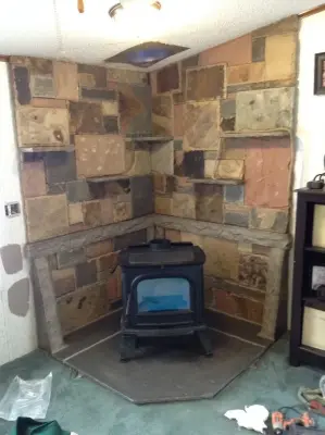 wood-burning stove — Stone & Concrete Installation project by Appalachian StoneCraft