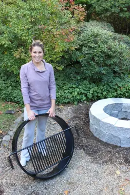 Installation of Woodbury Gray Granite Fire Pit for Family Gatherings — Stone & Concrete Installation project by Swenson Granite Works