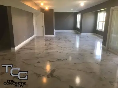 Woodbury Metallic Epoxy with Marble Finish — Stone & Concrete Installation project by The Concrete Guy By Matthew Hage
