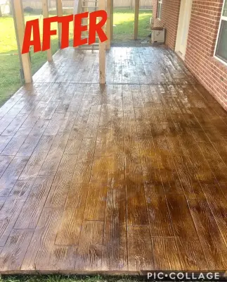 Stamped Wooden Patio — Stone & Concrete Installation project by Concrete Craft Of Knoxville