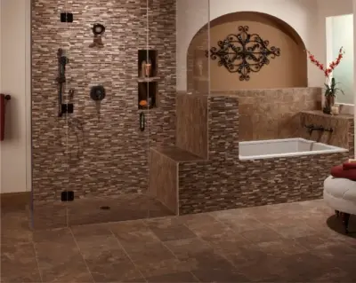 Restrooms — Flooring Installation Services project by Cozy Interiors