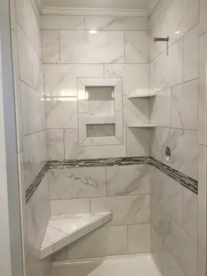 Personalized Shower and Bathtub Enclosures — Flooring Installation Services project by Dronet's Floor Gallery