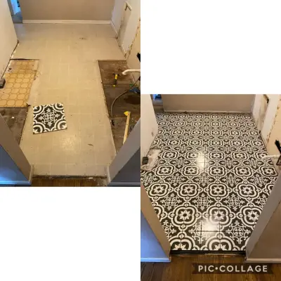 Kitchen Tile Flooring — Flooring Installation Services project by Cvm Enterprises INC
