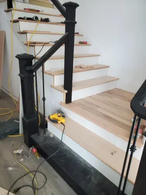 McKinney Dark Finished Hardwood Staircase by Footprints Floors | McKinney
