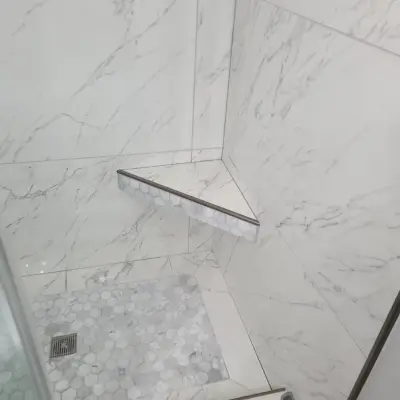 Shower with no barrier — Flooring Installation Services project by Jizelle's Home Improvement LLC