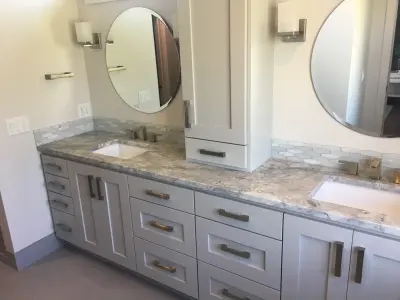 Restroom Wall and Floor Tiling — Flooring Installation Services project by EMO Flooring