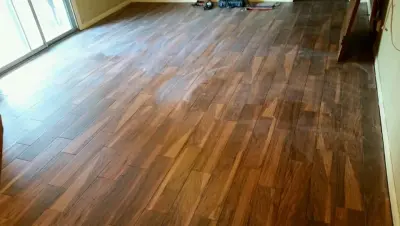 Wood-Look Tile Flooring — Flooring Installation Services project by Kim's Floor Decor