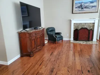 Timber in Living Spaces by Footprints Floors | McKinney