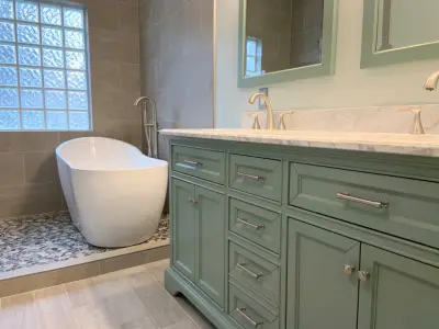 Accessible Tub and Shower Design — Flooring Installation Services project by Benchmark Renovations