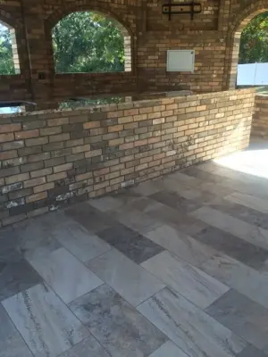 Exterior Tile Flooring — Flooring Installation Services project by D&D Floor Covering Inc