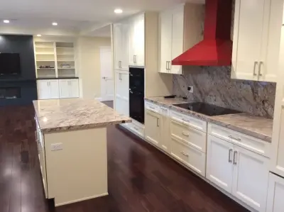 Saratoga, CA Prefinished African Mahogany Flooring Installation — Flooring Installation Services project by Slaughterbeck Floors, Inc