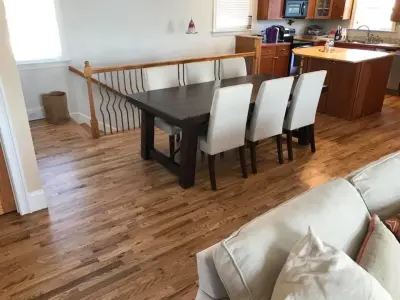 Golden Oak Stain on Rustic Red Oak — Flooring Installation Services project by Davis Wood Flooring & Construction, LLC