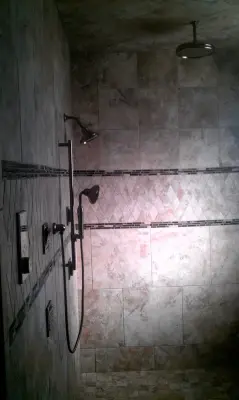 Custom Shower Tile Design — Flooring Installation Services project by Hoppy Interiors Full Service Flooring