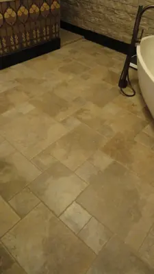 Bathroom Tile Flooring — Flooring Installation Services project by Design Network Carpets Plus Colortile