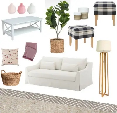 Seaside Living Room Inspiration Board by T. Moore Home ReDesign