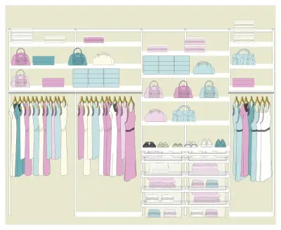 Wardrobe Slimming (Goodbye Muffin Tops) - The Woman with Numerous BAGS, Not Footwear! — Interior Design & Decorating project by Organize & Dezign By EllE JAi, LLC