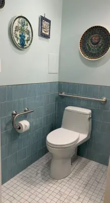 McLean Accessible Powder Room for Seniors — Interior Design & Decorating project by Fairfax Design Solutions