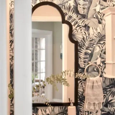 Contemporary Coastal Powder Room — Interior Design & Decorating project by T. Moore Home ReDesign