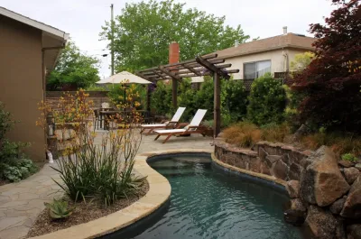Healdsburg Backyard Pool by Geared For Growing Landscape Services