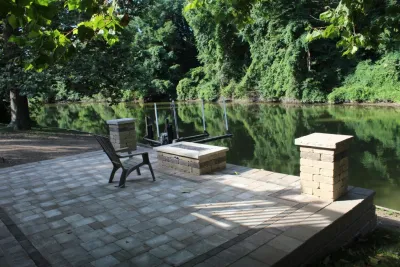 Paver Patio featuring built in grill by GLC Lawn & Landscaping LLC