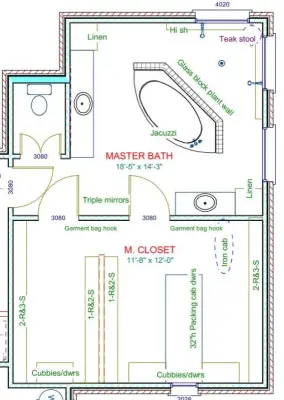 Romantic Retreat Bathrooms — Architectural & Building Design Services project by T.G. I. Vaughn, Architect