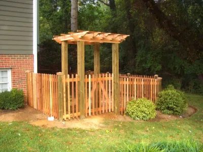 Wood Arbors and Entrances by Green Spaces Landscaping