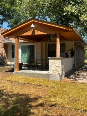 Deck & outdoor kitchen. — Landscape Construction project by H A Dirt Cleaning & Construction
