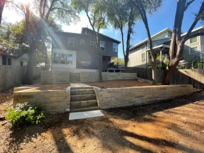 Retaining Wall — Landscape Construction project by H A Dirt Cleaning & Construction in Austin
