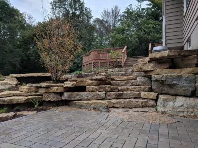 Backyard Natural Featuring Permeable Paver Solutions — Landscape Construction project by Eco Harmony Landscape & Design, LLC. in Mequon