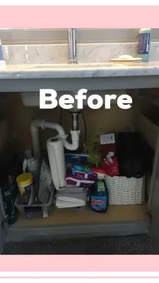 Rubino's master bathroom sink organization — Professional Home Organizers project by Luxury Organized