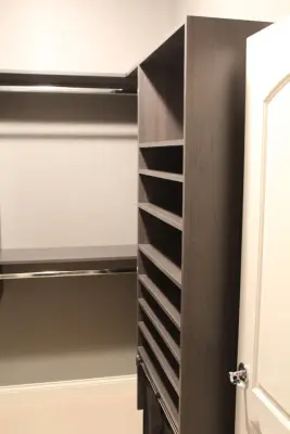 Bespoke Grey Walk-In Closet - Roscoe Village - Chicago — Professional Home Organizers project by Chrissy Roellchen - Closet Works Chicago
