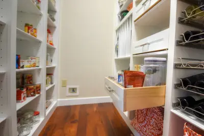 Bespoke Wood Walk-in Pantry and Wine Bar — Professional Home Organizers project by Jacksonville Organizer - Organized Home / Office