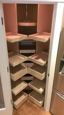 Corner Pantry Glide-Out Shelf Solutions by ShelfGenie — Professional Home Organizers project by ShelfGenie Of Norwalk
