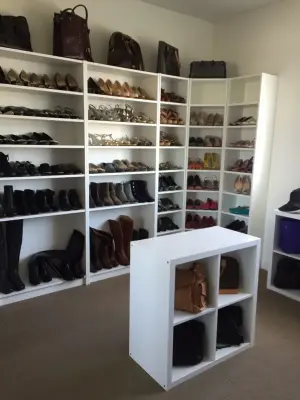 Storage area conversion to walk-in closet — Professional Home Organizers project by A Clear Path: Professional Organizing
