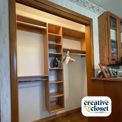 Three Reach-In Closet Enhancements — Professional Home Organizers project by Harmony Home Concepts