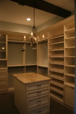 Vintage White Walk-In Wardrobe by The Tailored Closet And PremierGarage