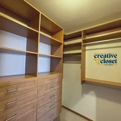 Bespoke Primary Closet Design — Professional Home Organizers project by Harmony Home Concepts