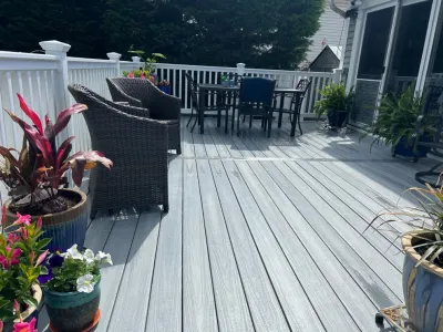 Massapequa Park | New Traditional Deck With Sod Installation — Landscape Construction project by Joseph Matthew Landscape Inc Design & Build
