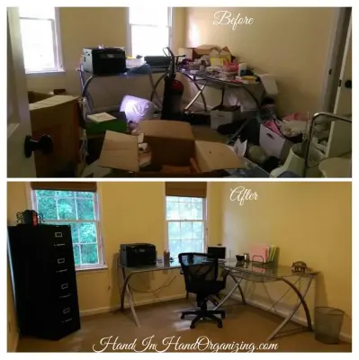Home Office Transformation: Before and After Images — Professional Home Organizers project by Hand In Hand Organizing