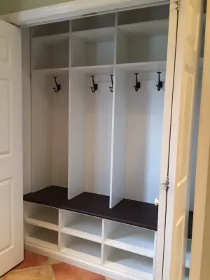Mudroom and Laundry with Beadboard Design — Professional Home Organizers project by Jessica Earley