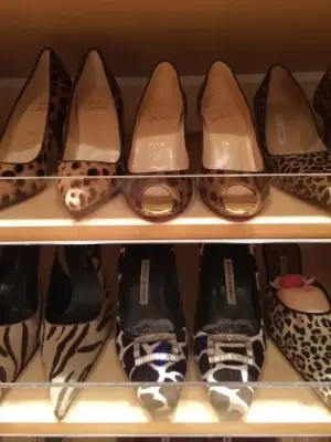 Maple Ladies' Footwear Organizer — Professional Home Organizers project by Melanie Johnson - Closets By Melanie