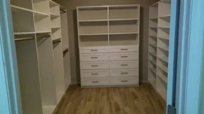 White Cabinet with Drawers — Professional Home Organizers project by The Tailored Closet And PremierGarage